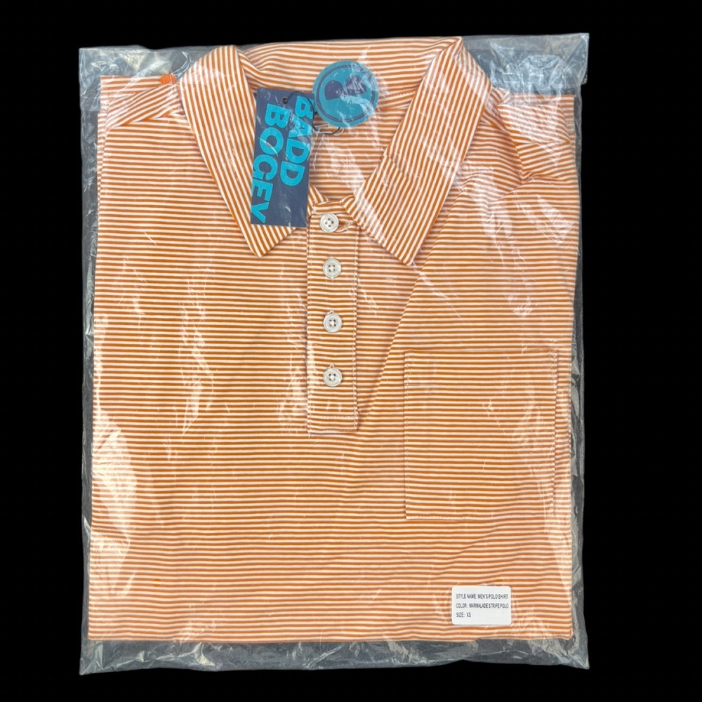 NWT BADD BOGEY Pima Cotton off Polo Stripe - XS